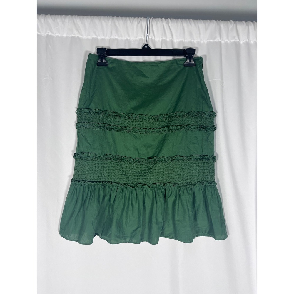INC Petite Green Ruffle Skirt Fairy Witch Whimsigoth Boho‎ 4P